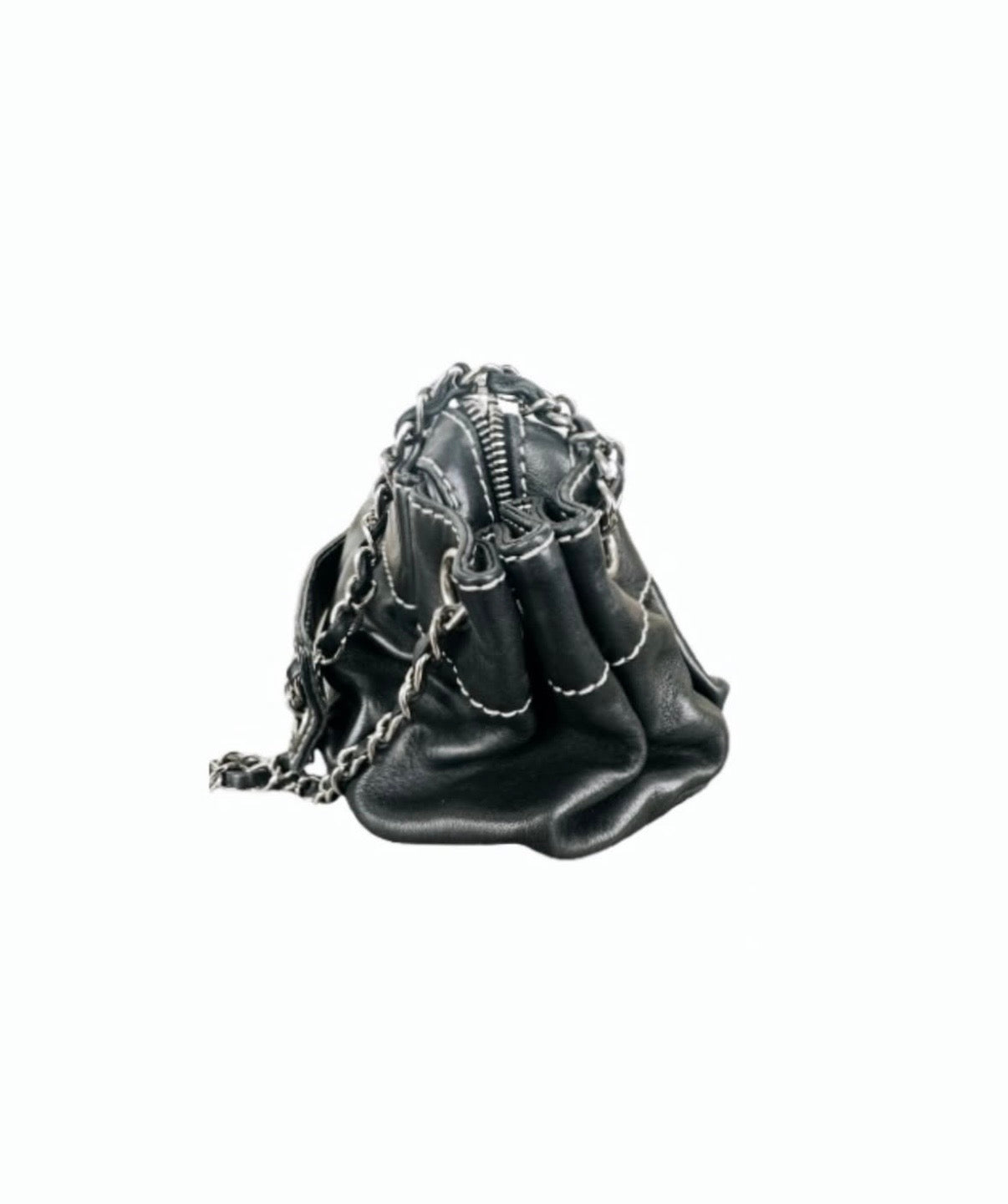 Black Lambskin Shoulder Bag