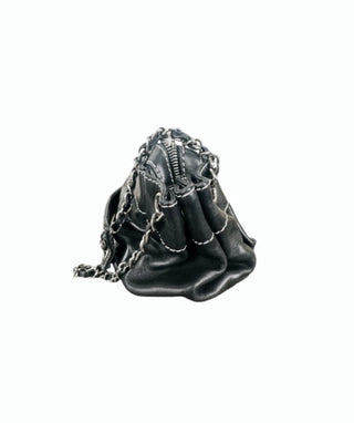 Black Lambskin Shoulder Bag