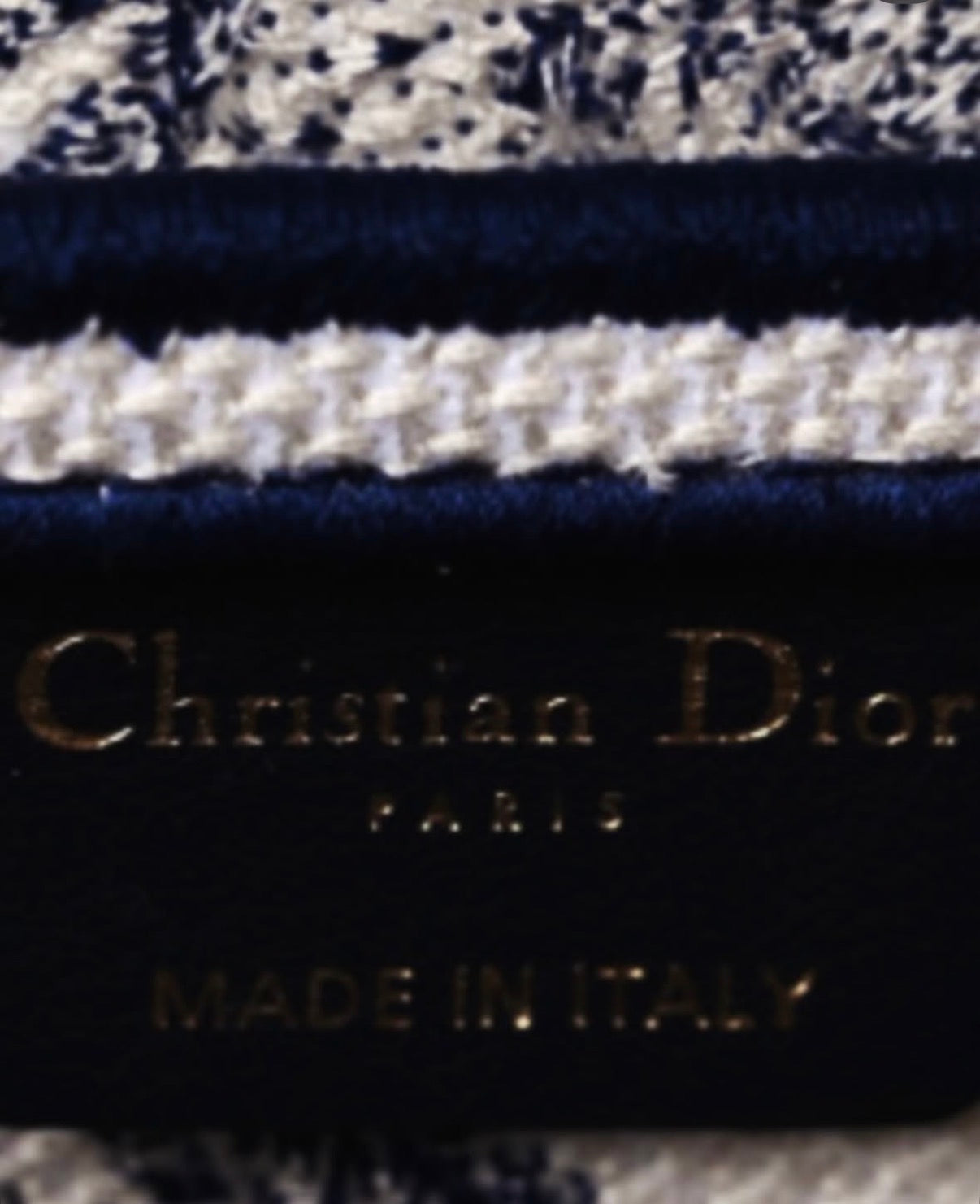 CHRISTIAN DIOR Navy & Cream Saddle Bag