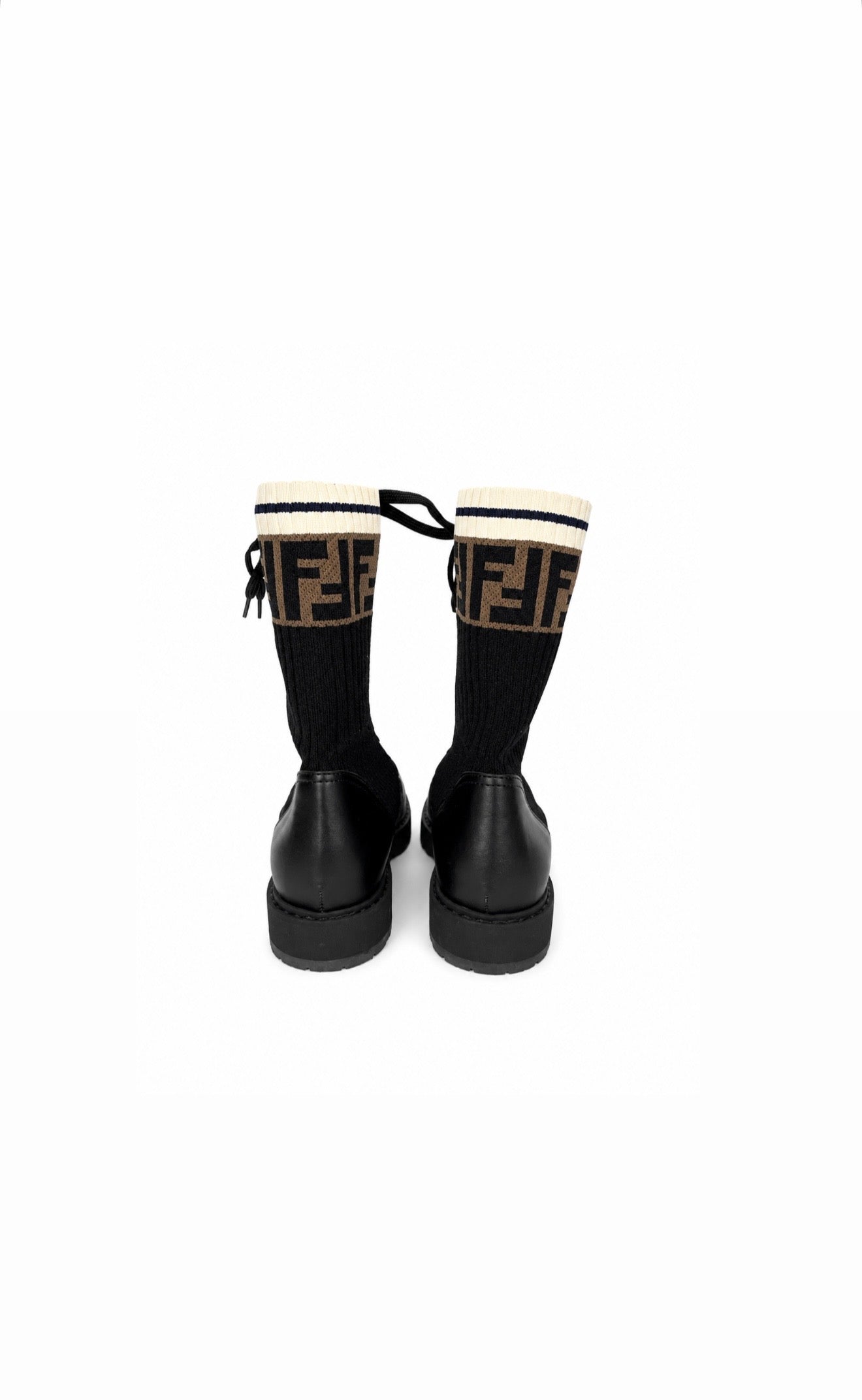 FENDI Rockoko Black Calfskin Boots