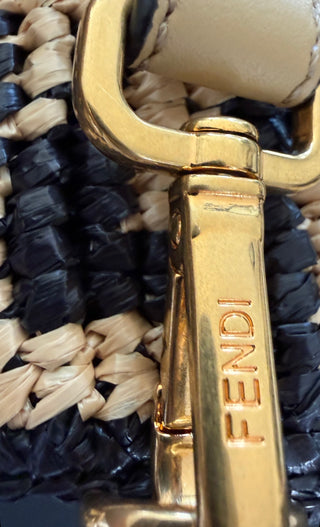 FENDI Raffia Zucca Baguette Satchel Like New Condition
