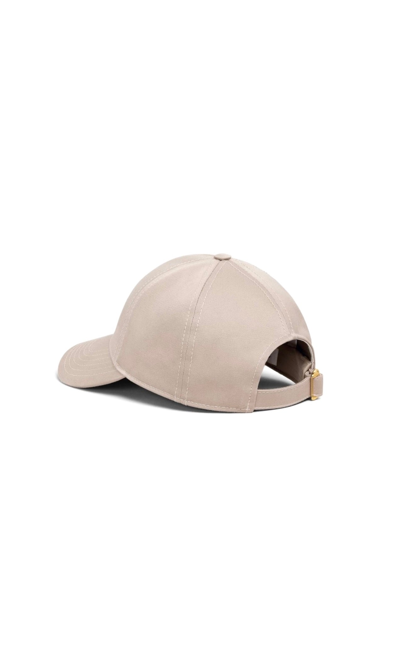 Beige Cotton Logo Baseball Cap