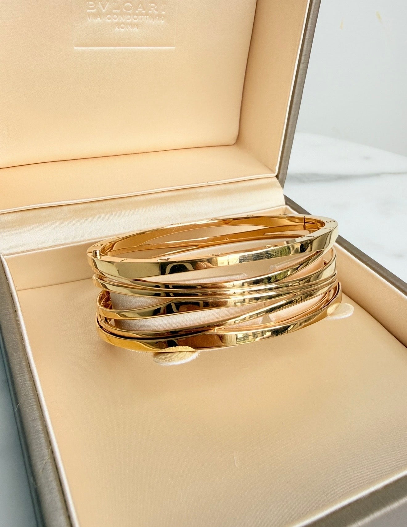 Bvlgari B.Zero1 18k Rose Gold Wide Bracelet