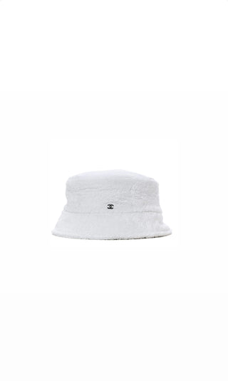 White Terry Cloth Bucket Hat Size M