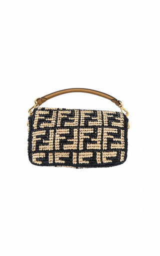 FENDI Raffia Zucca Baguette Satchel Like New Condition