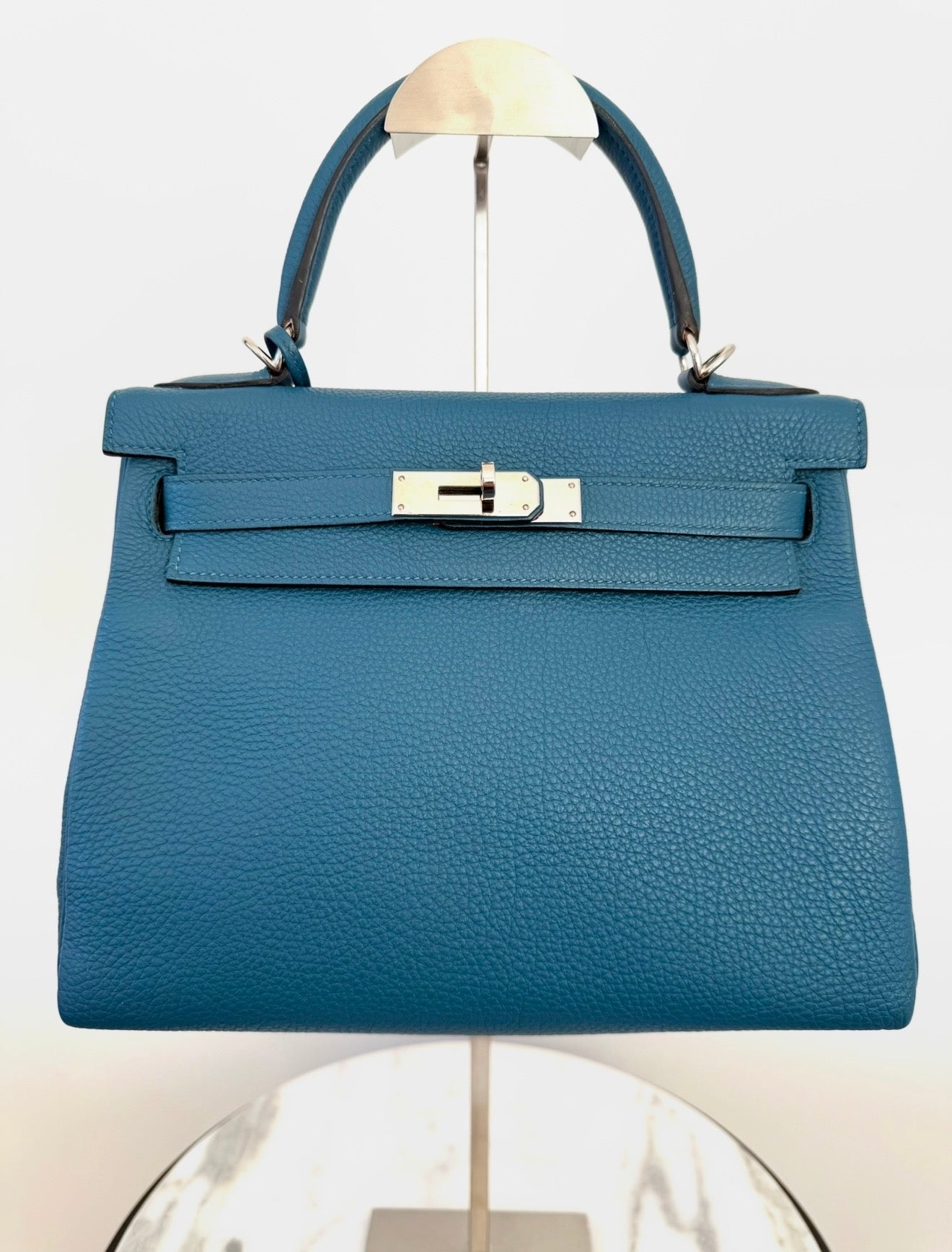 Blue Cobalt Kelly 28 Togo Leather Palladium Hardware