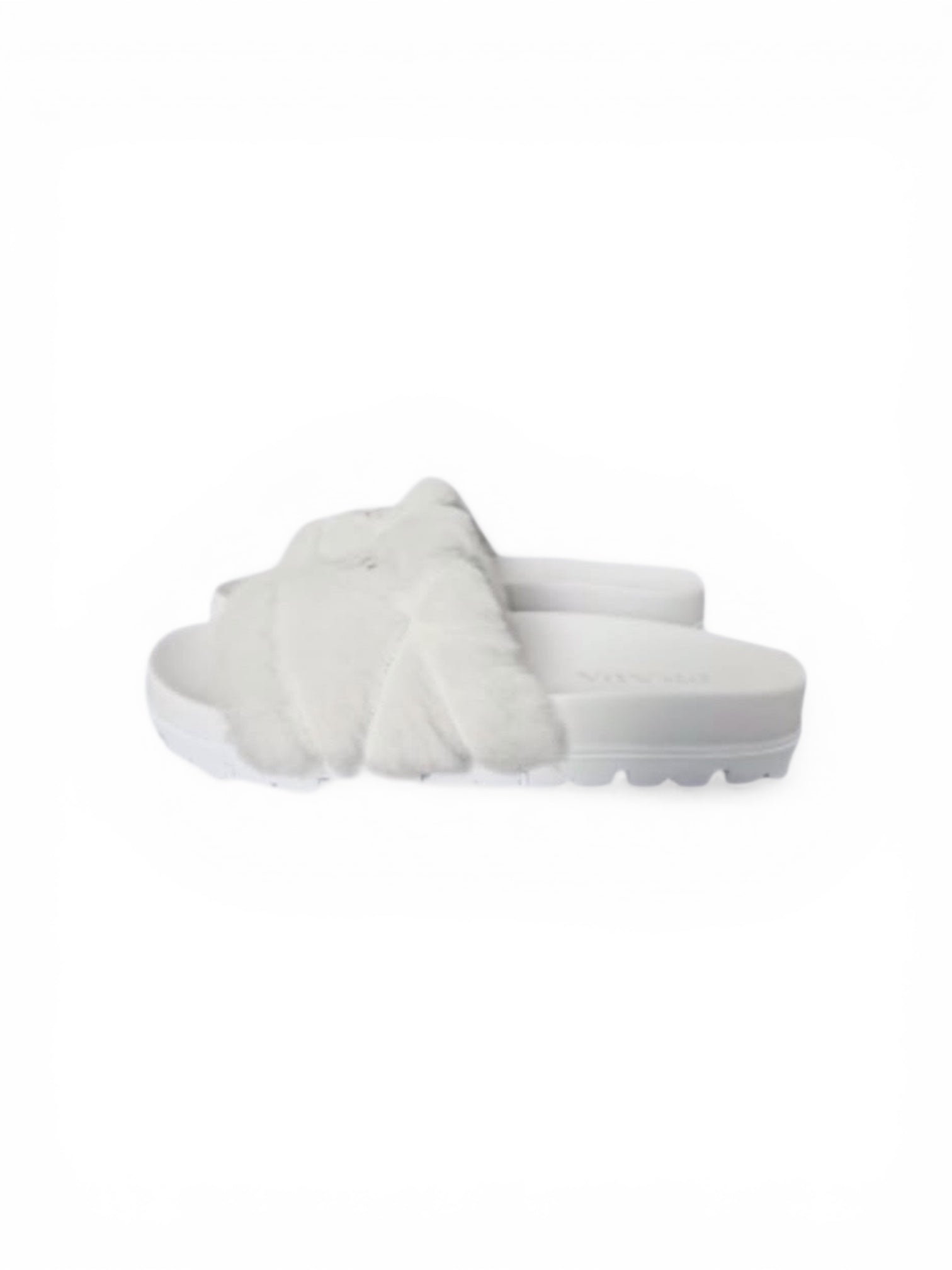 Prada White Fluffy Slides