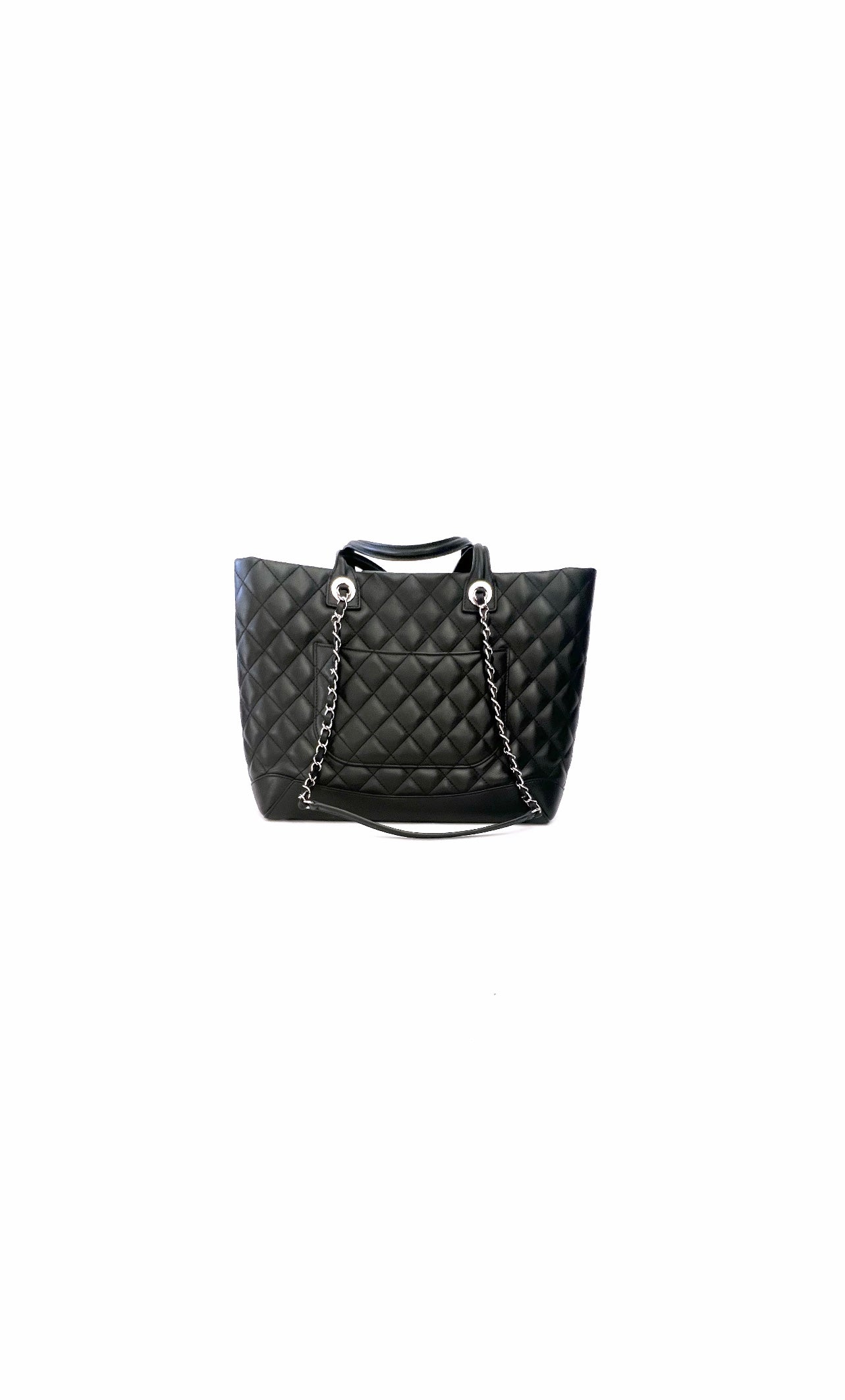 Black Quilted Matelasse 2 Way Tote Bag