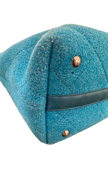 Turquoise Large Felt Tote Bag