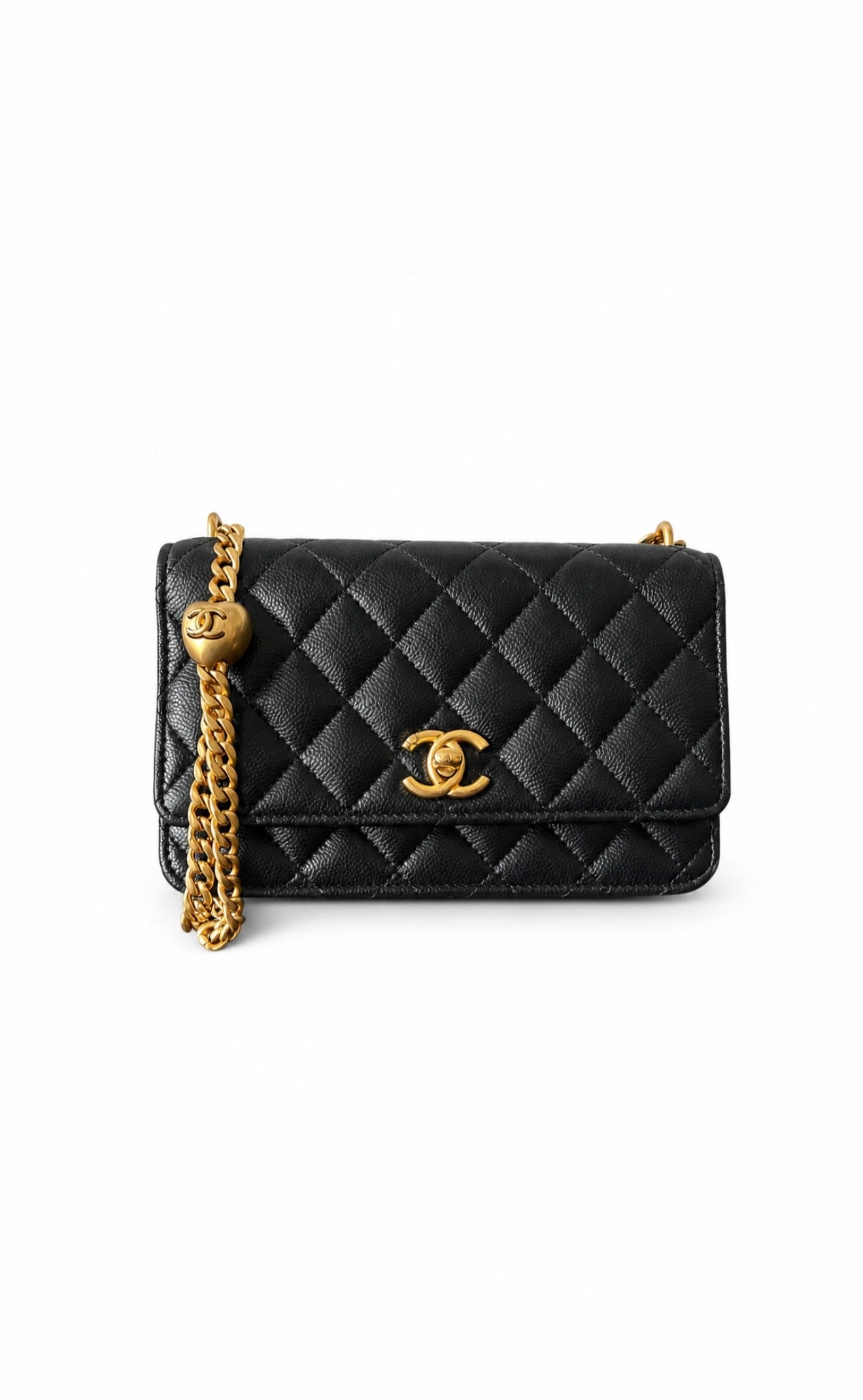 RARE Black Heart Crush Wallet On Chain Excellent Condition