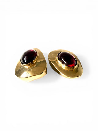 YSL Vintage Gold & Red Earrings