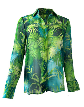 Jungle Print Silk Blouse