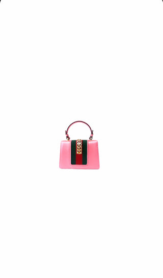 Pink Mini Sylvie Crystal Burst Top Handle Bag