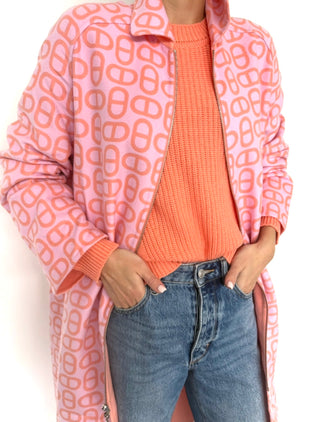 Pink & Orange Reversible Cashmere Jacket BRAND NEW