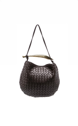 Brown Intrecciato Sardine Medium Shoulder Bag