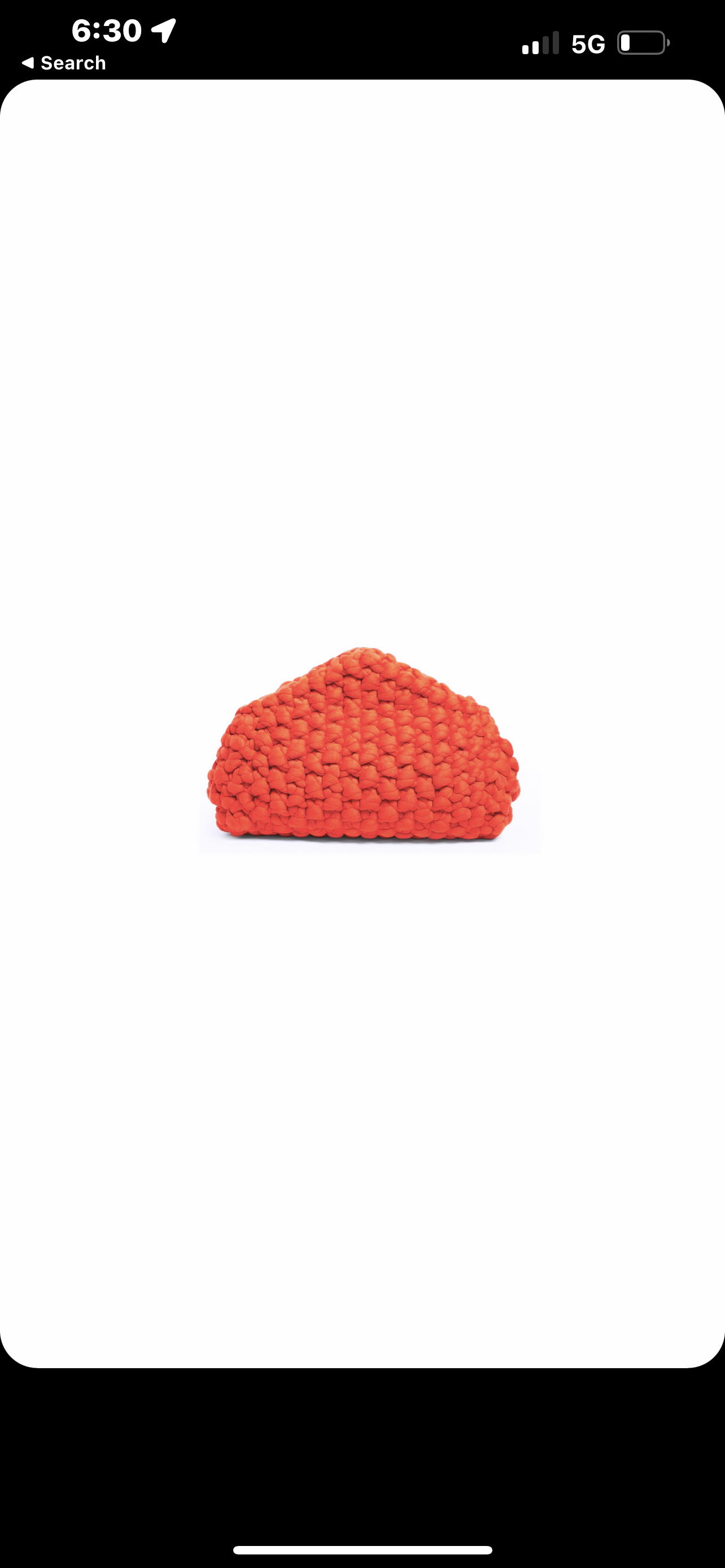 Red Chunky Knit Small Tip Top Handle Bag