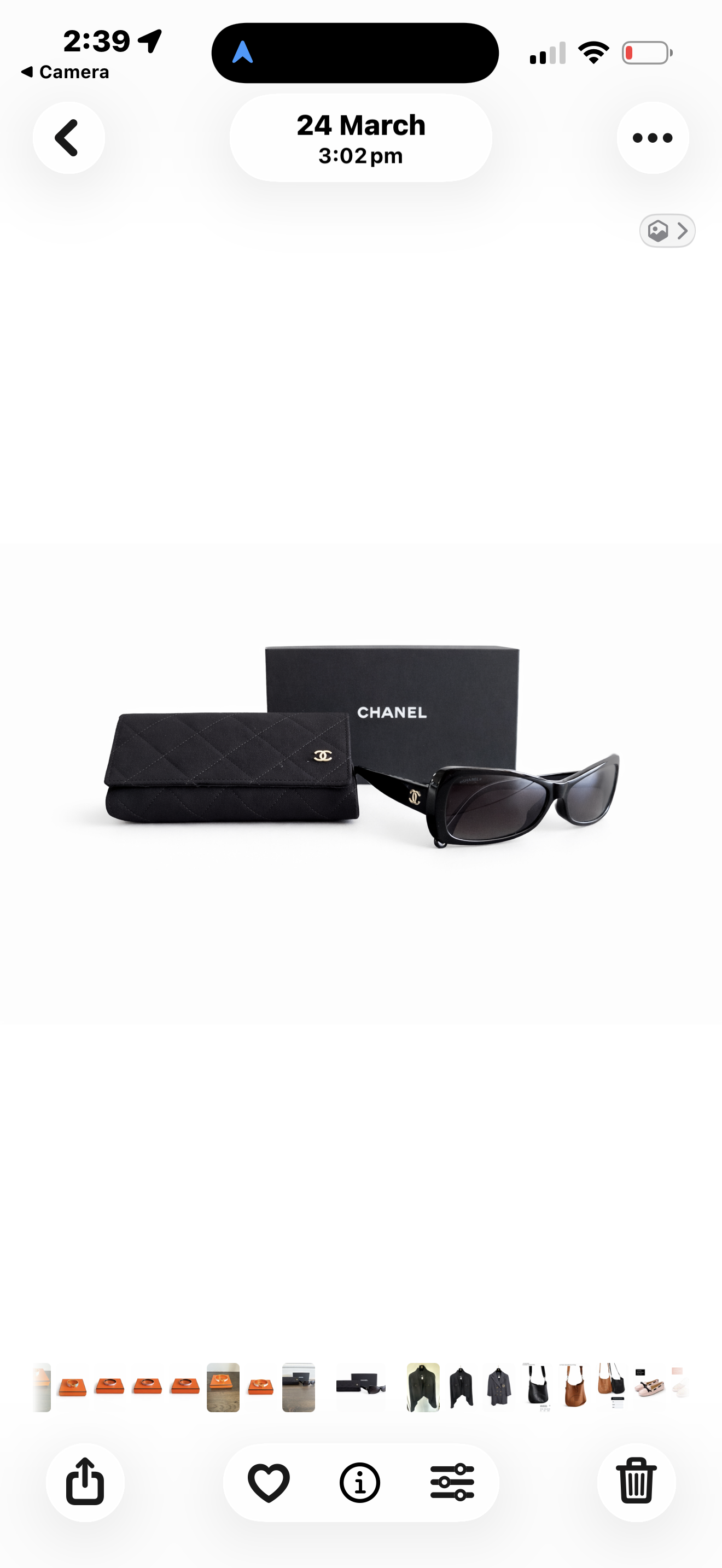 Chanel Black Butterfly Acetate Sunglasses Excellent Condition
