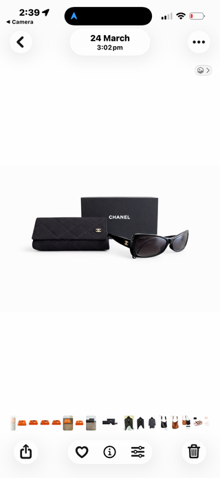 Chanel Black Butterfly Acetate Sunglasses Excellent Condition