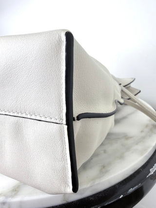 Loewe Dusty White Flamenco Clutch w Strap Excellent Condition