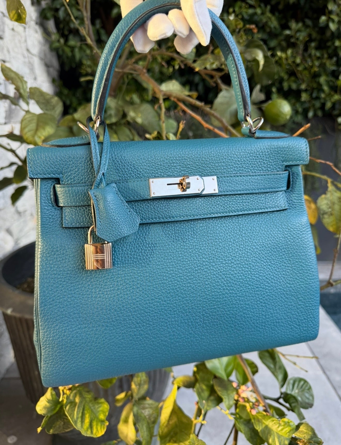 Blue Cobalt Kelly 28 Togo Leather Palladium Hardware