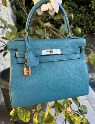 Blue Cobalt Kelly 28 Togo Leather Palladium Hardware