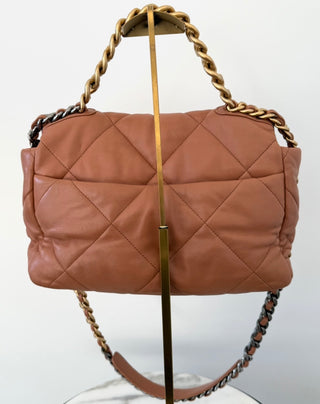 Caramel Medium Chanel 19 Flap Bag w Mixed Hardware   Like New Condition