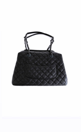 Chanel Black Quilted Caviar City Shopping Tote