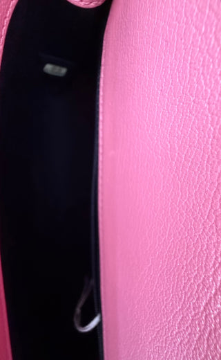 Chanel Pink Lambskin Double Carry Waist Chain Flap Bag Excellent Condition