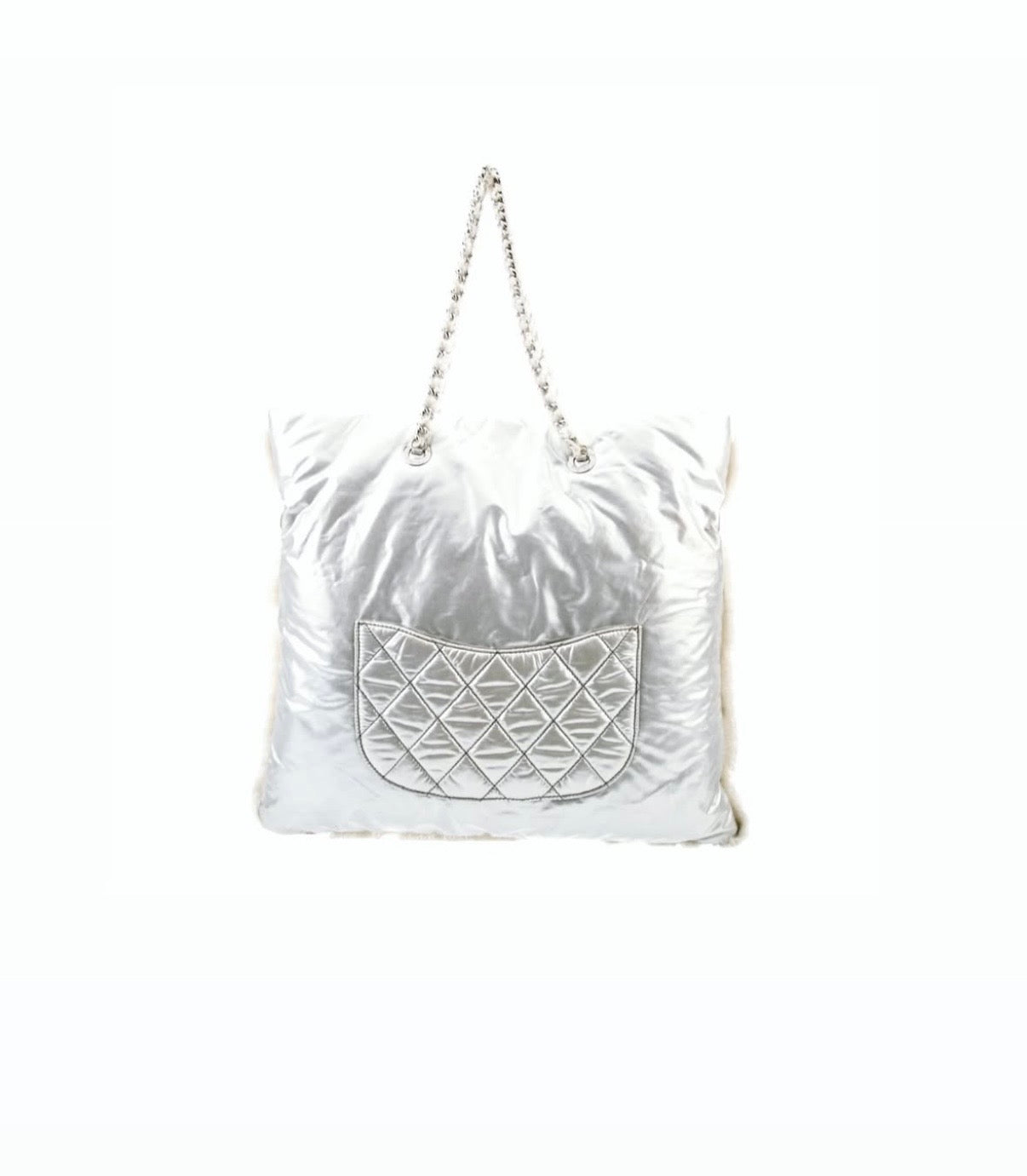 Chanel Silver Polar Vinyl Tote