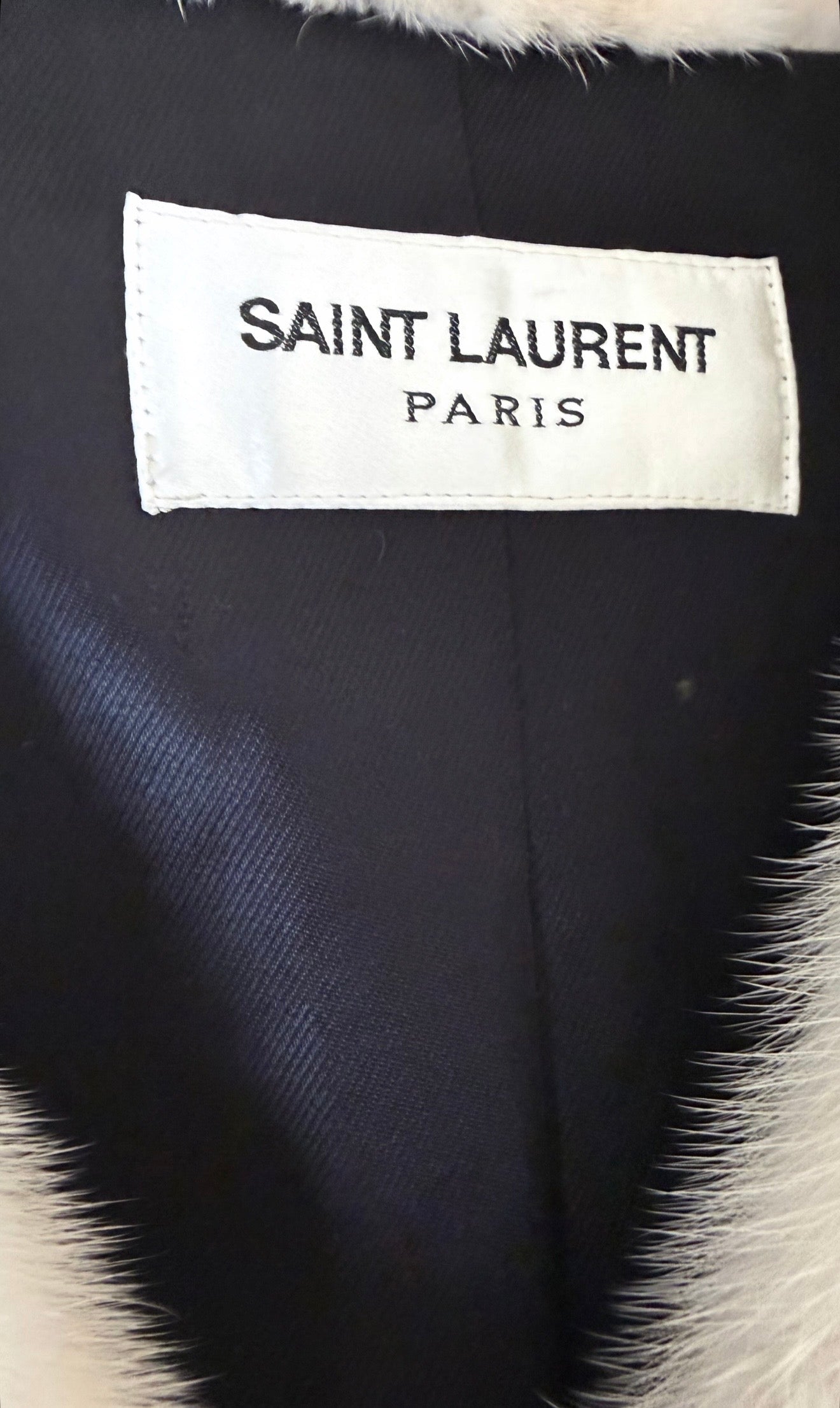 Saint Laurent White Mink Cropped Jacket