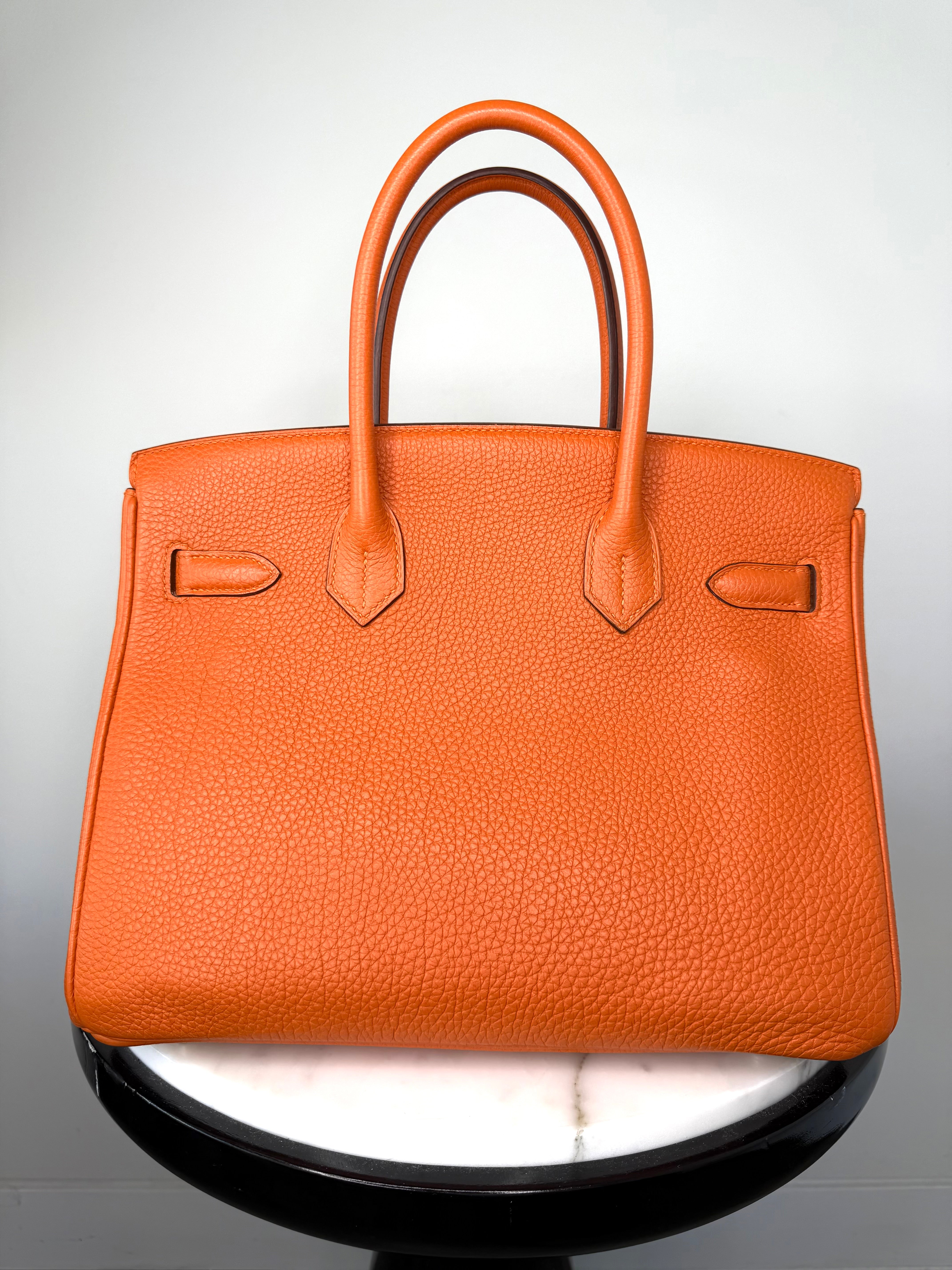 Orange Birkin 30 Palladium Hardware Excellent Condition