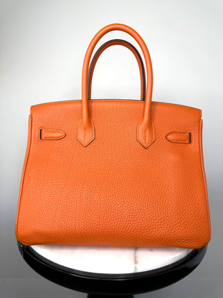 Orange Birkin 30 Palladium Hardware Excellent Condition