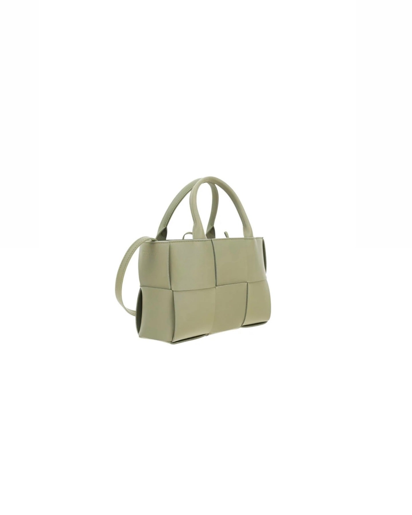 Travertine Intreccio Leather Mini Arco Bag