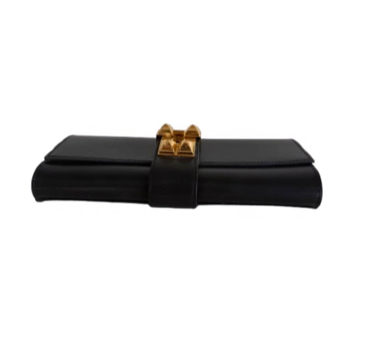 Hermes Black Medor 23 Box Calf Clutch