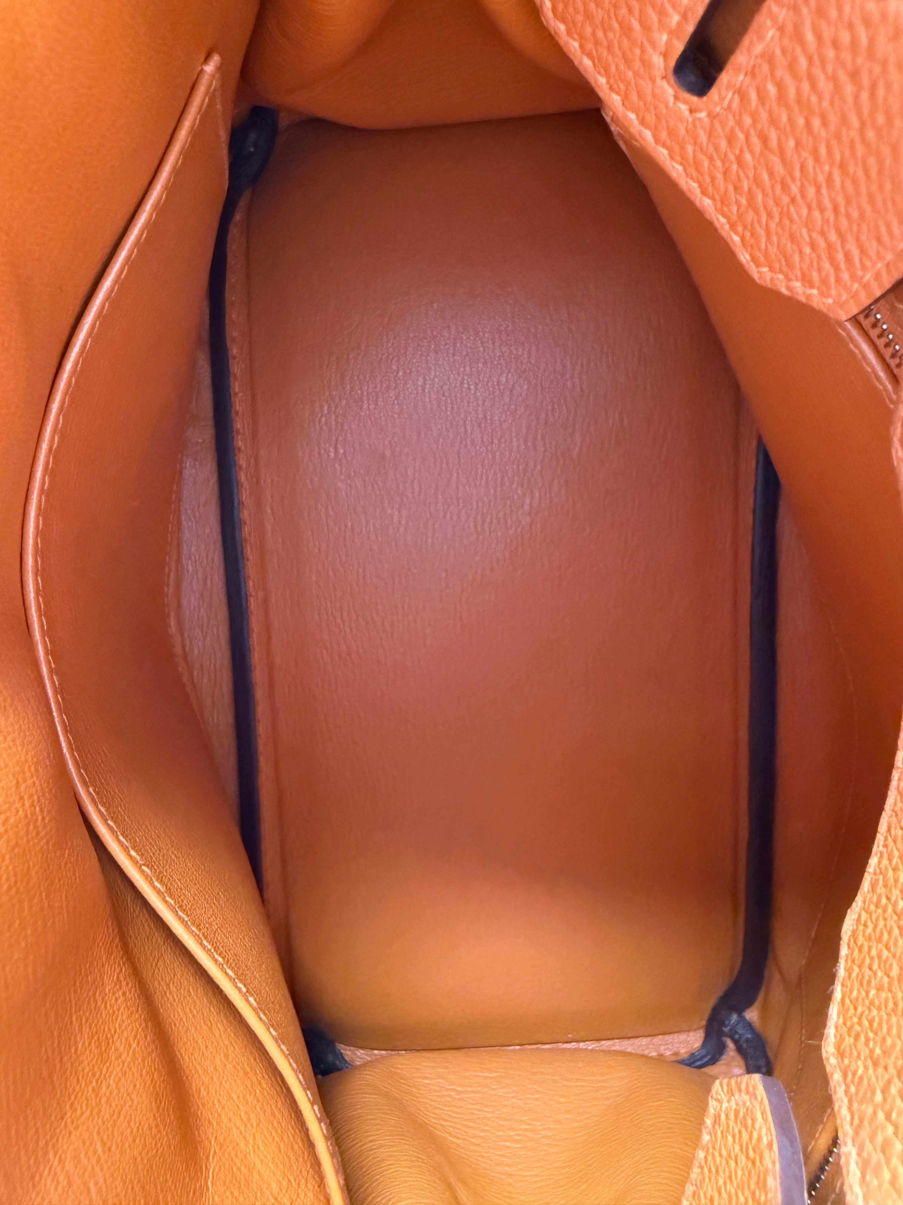 Orange Birkin 30 Palladium Hardware Excellent Condition