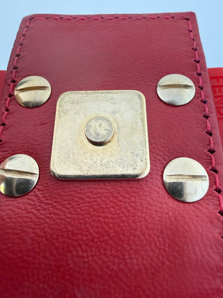FENDI Red Vintage Monogrammed Mama  Baguette