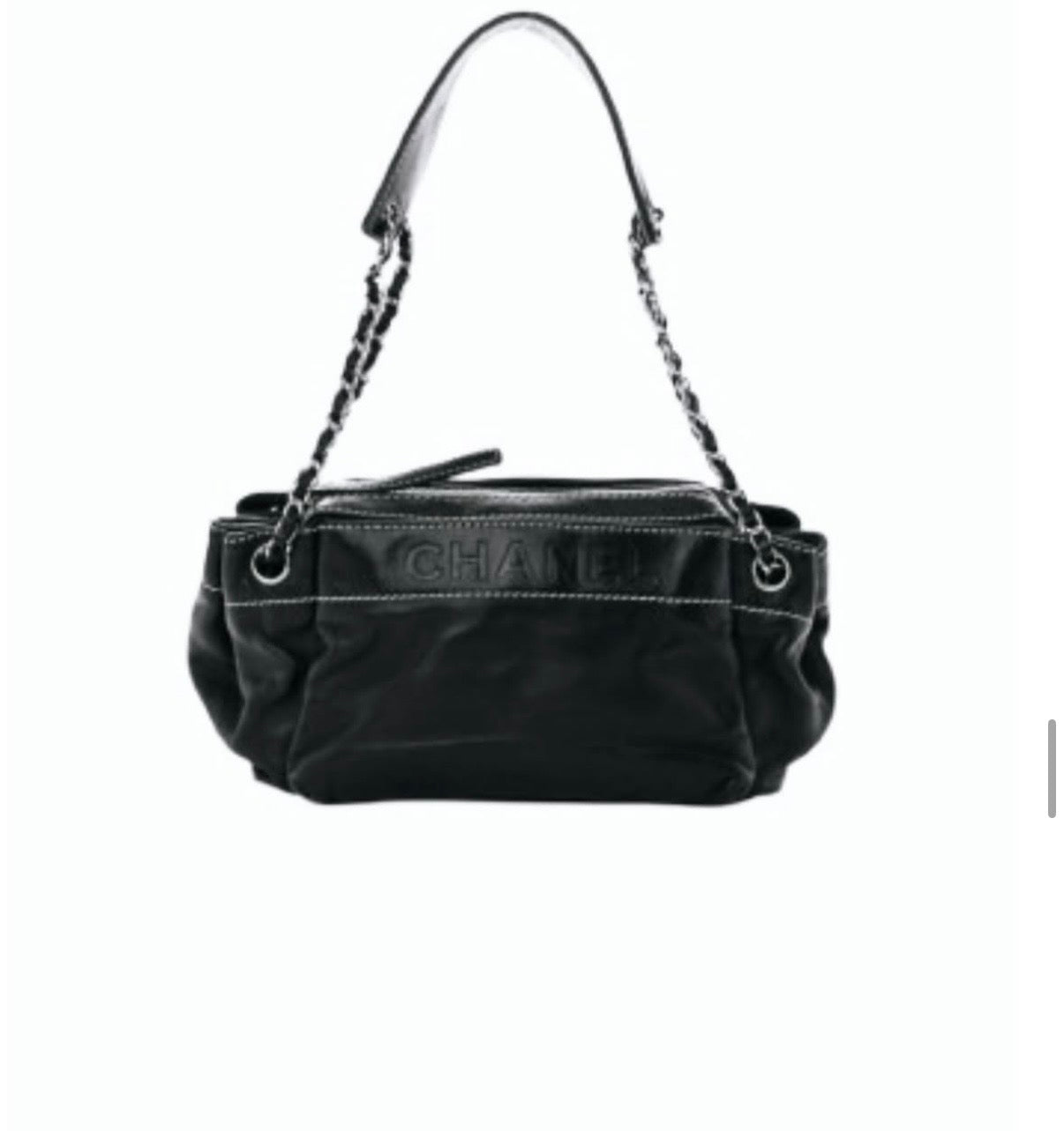 Black Lambskin Shoulder Bag