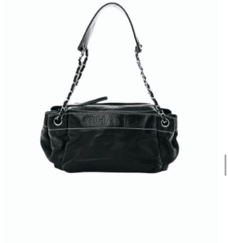Black Lambskin Shoulder Bag