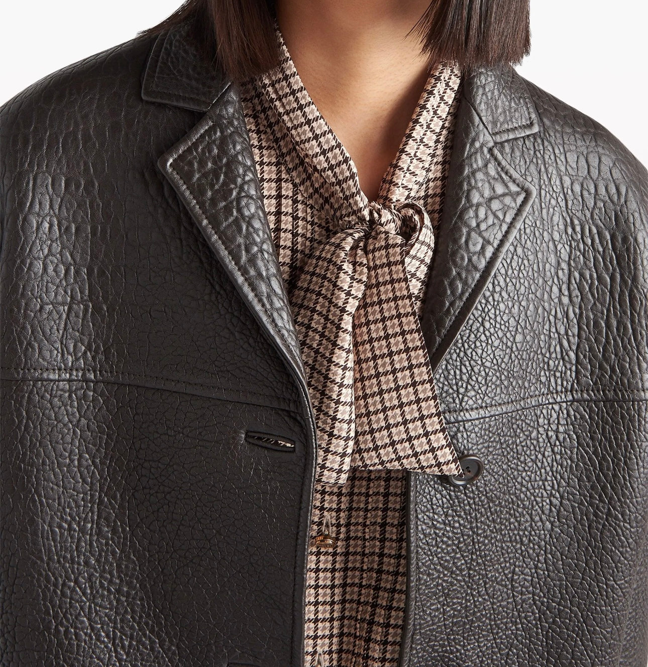 Cedar Brown Nappa Lambskin Leather Jacket Worn Once