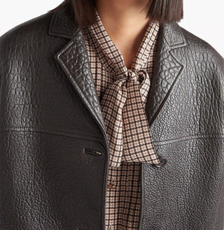 Cedar Brown Nappa Lambskin Leather Jacket Worn Once