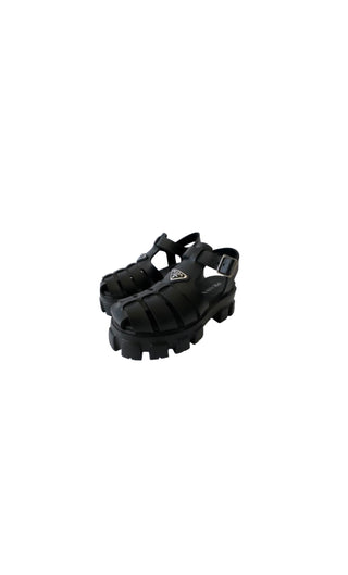 Black Rubber Monolith Platform Sandals