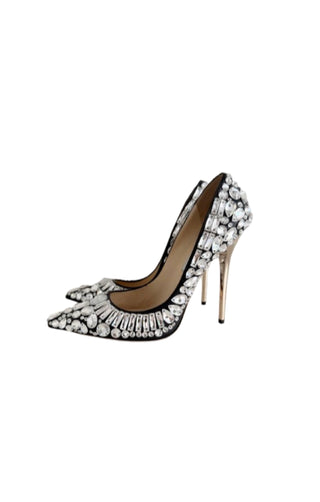 JIMMY CHOO Swarovski Crystal Tia Jewelled Pointed Toe Pumps