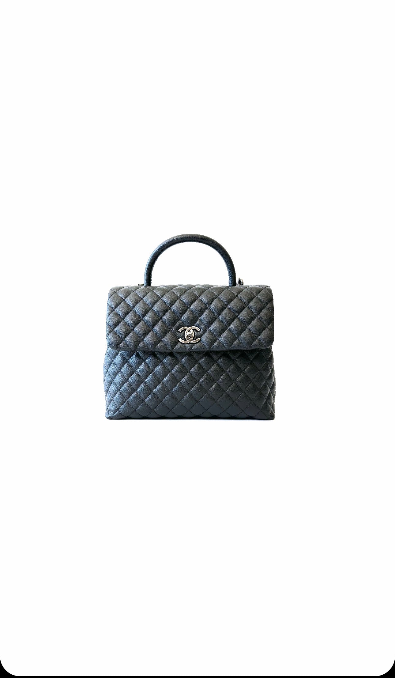 Black Coco Handle Caviar Leather Large Bag