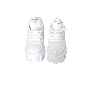 Prada White Nappa Monolith Shies Size 40