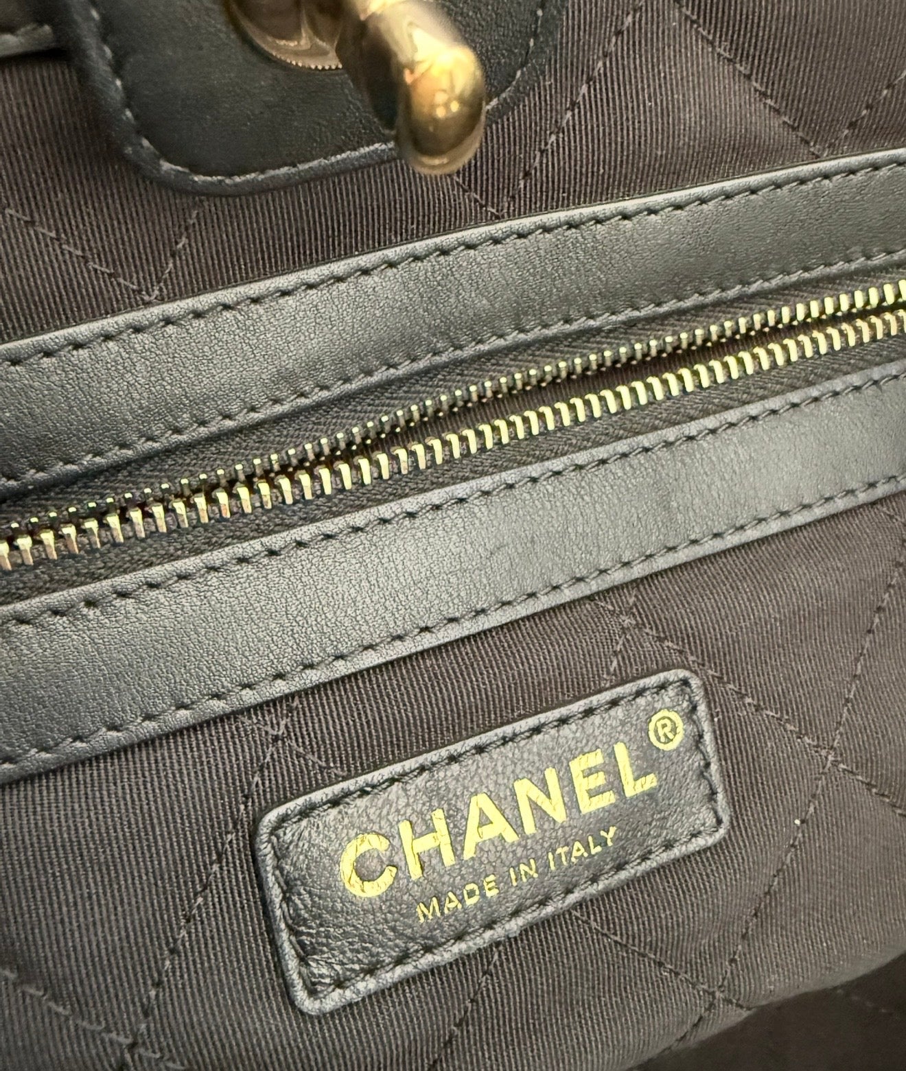 Chanel Black Terry Coco Shopping Tote Excellent Condition