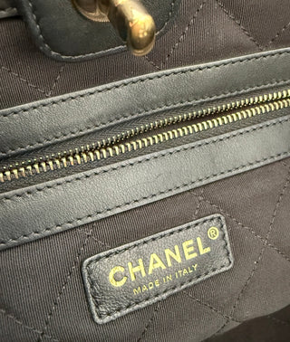 Chanel Black Terry Coco Shopping Tote Excellent Condition