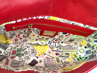 FENDI Red Vintage Monogrammed Mama  Baguette