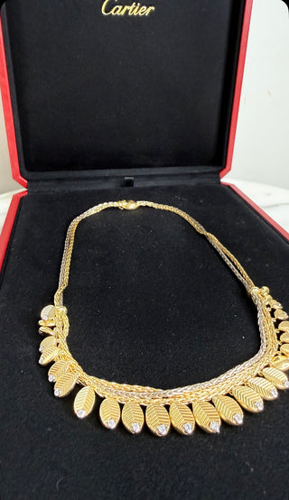 Yellow Gold & White Gold Grain De Cafe Diamonds Necklace