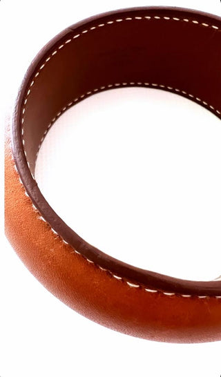 Astral Extra Large Leather- Brown Bangle
