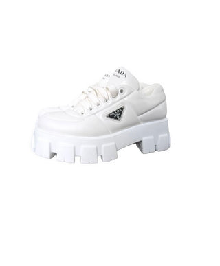 Prada White Nappa Monolith Shies Size 40